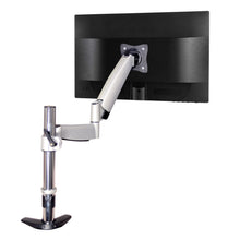 QualGear articulating monitor desk mount with spring arm 13-32 in silver.