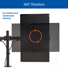 QualGear 3-Way Articulating Dual Monitor Desk Mount Rotation