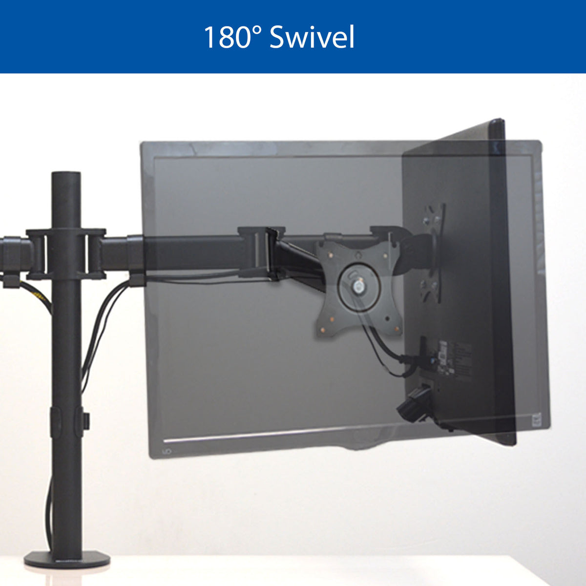 QualGear 3-Way Articulating Dual Monitor Desk Mount Options