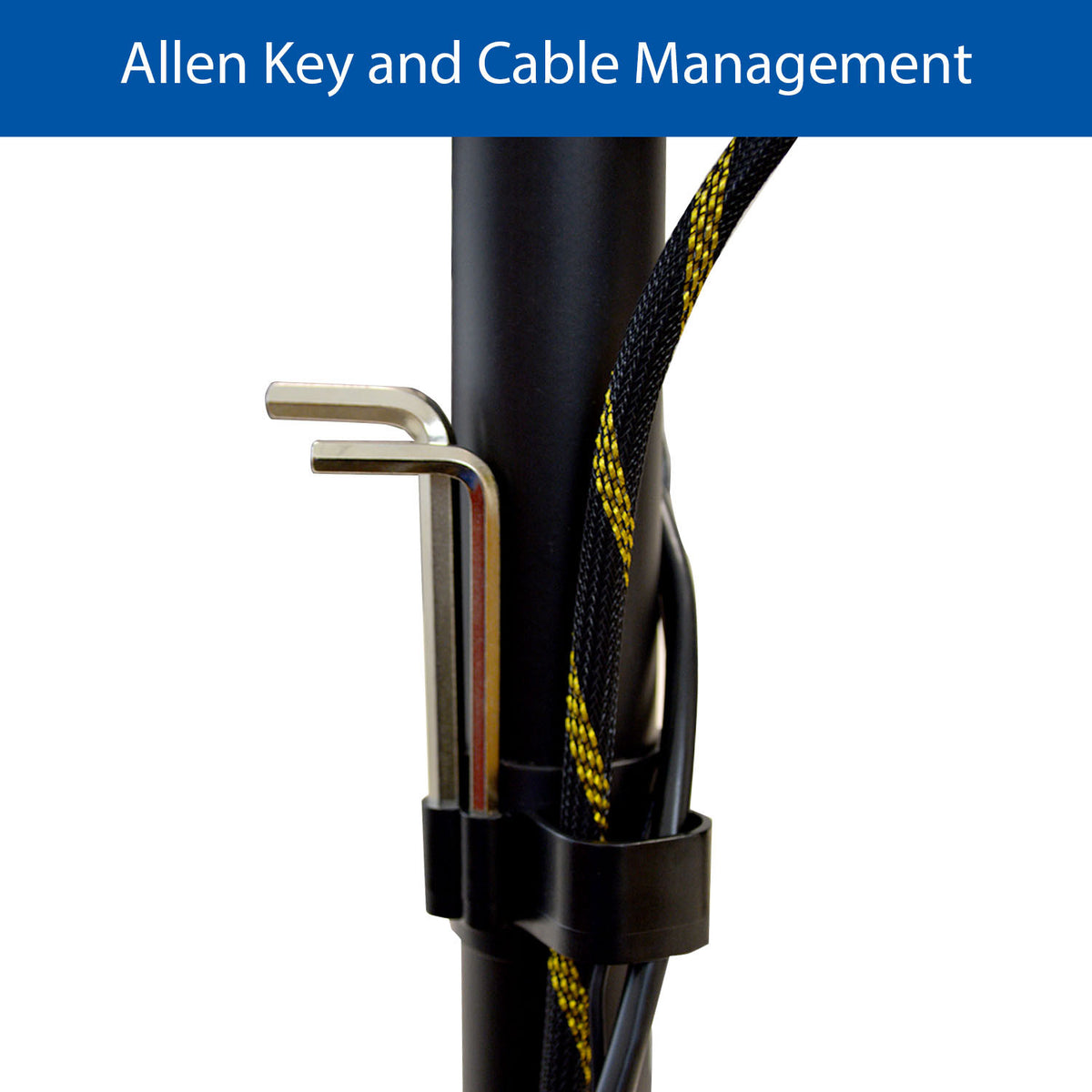 QualGear 3-Way Articulating Dual Monitor Desk Mount Cables