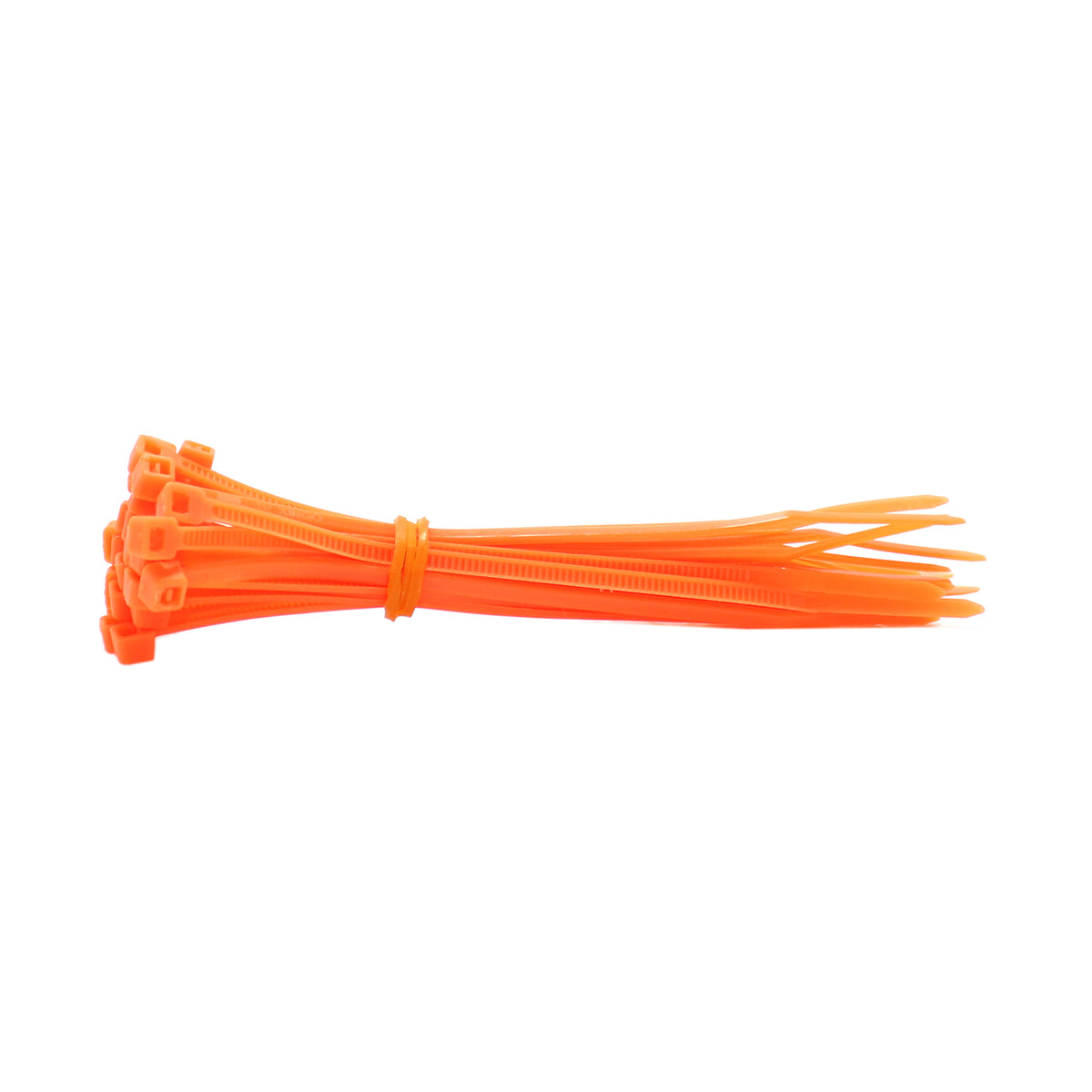 Orange 8 in QualGear self-locking ties fanned open at the tips
