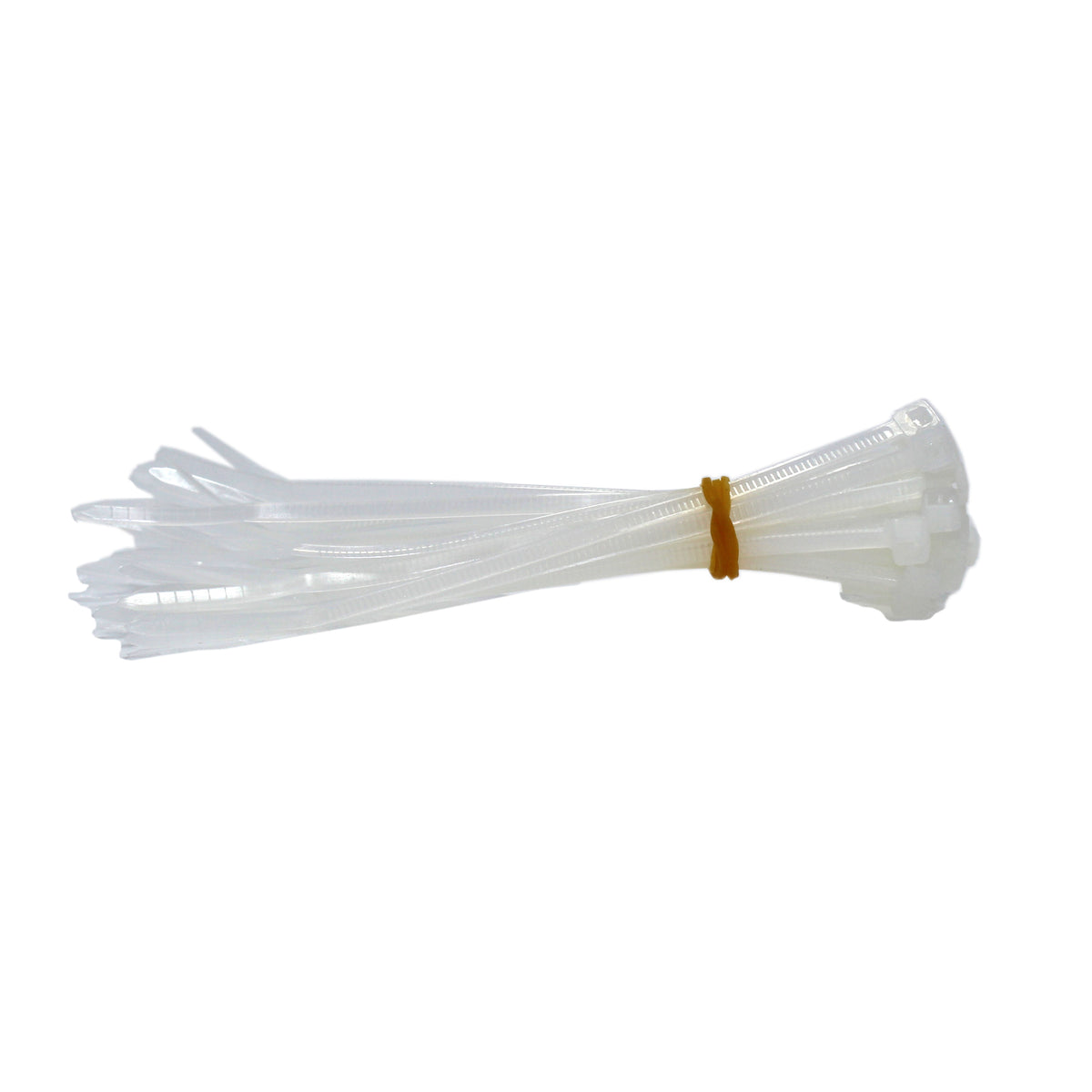 Short natural-white QualGear ties from the assortment, spread loosely