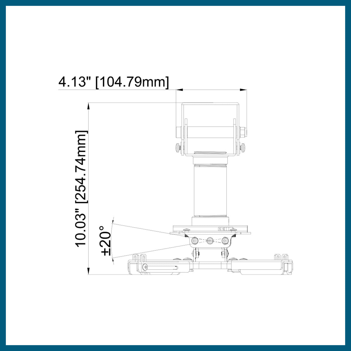 QualGear sloped ceiling projector mount kit white.