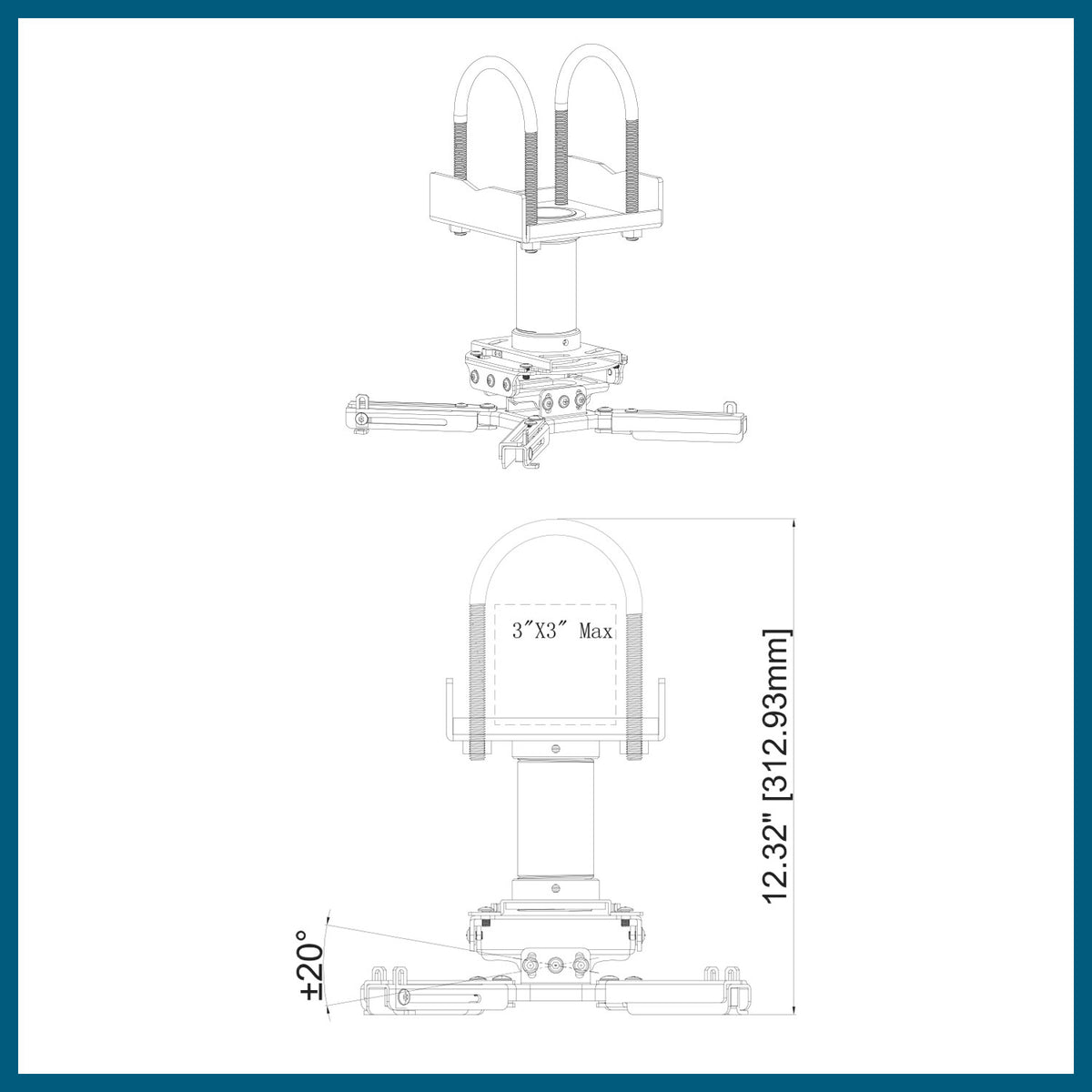 QualGear truss projector mount kit black.