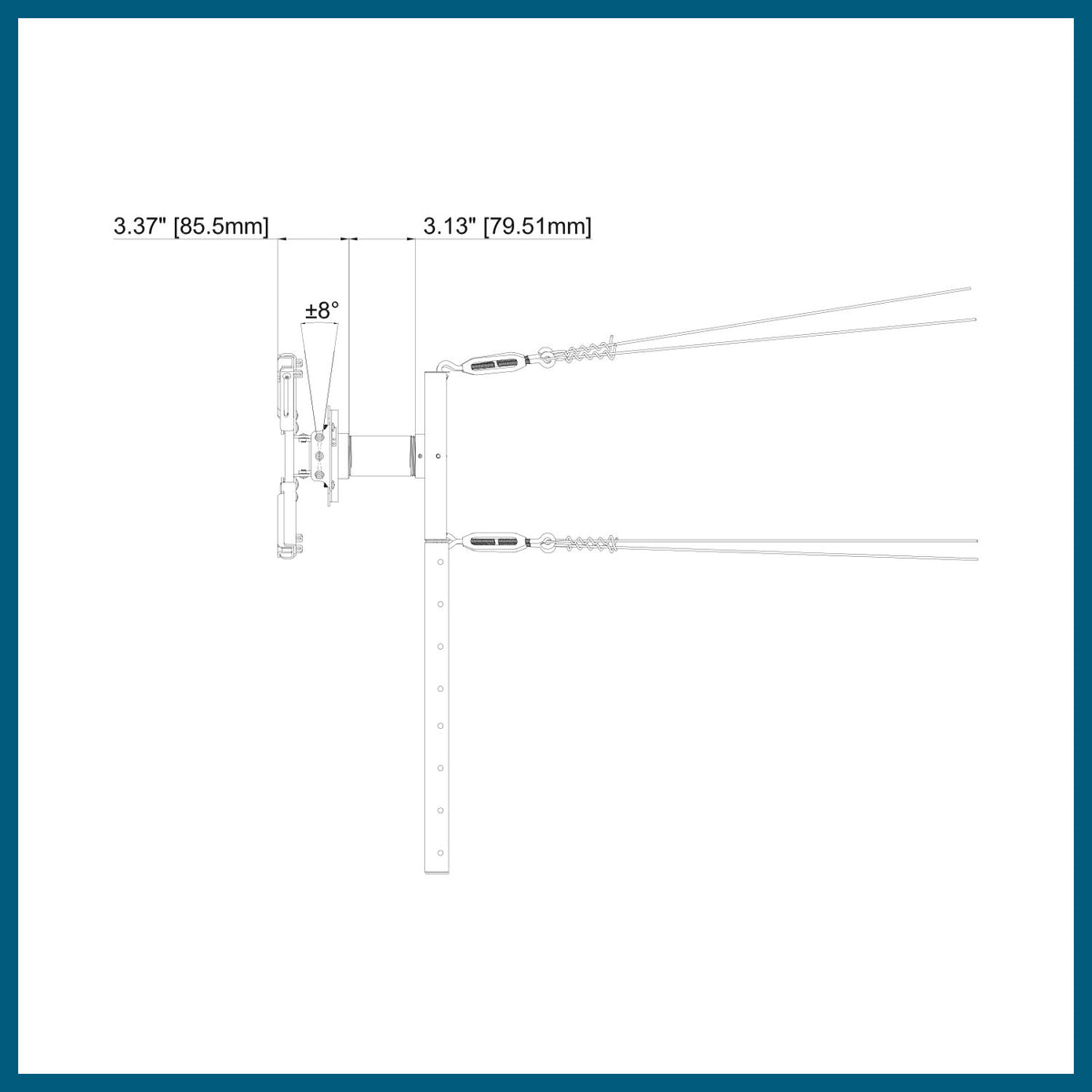 QualGear drop ceiling projector mount kit 2'x2', white.