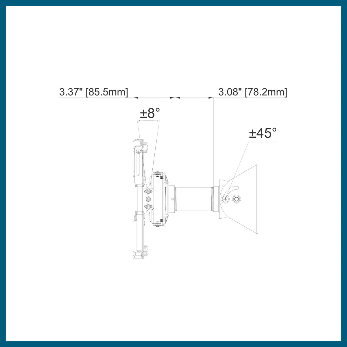 QualGear sloped ceiling projector mount kit black.