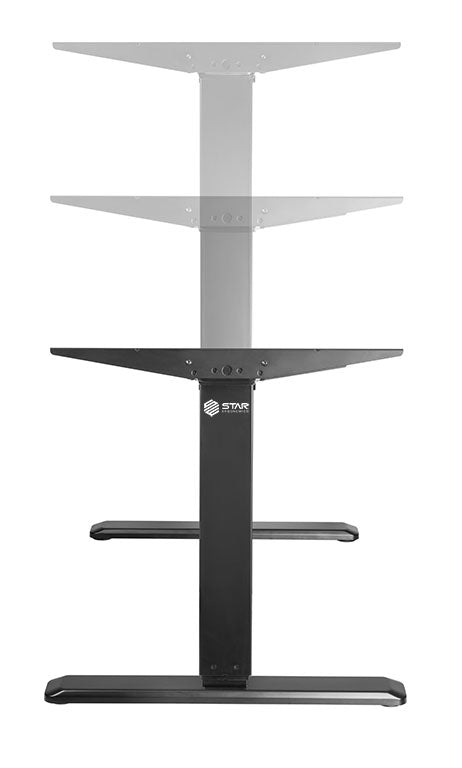 showing movement of the electric sit stand desk frame