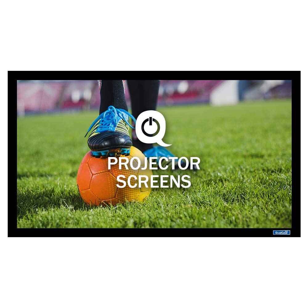 QualGear 92-In 16:9 fixed frame projector screen acoustic white 1.0 gain.