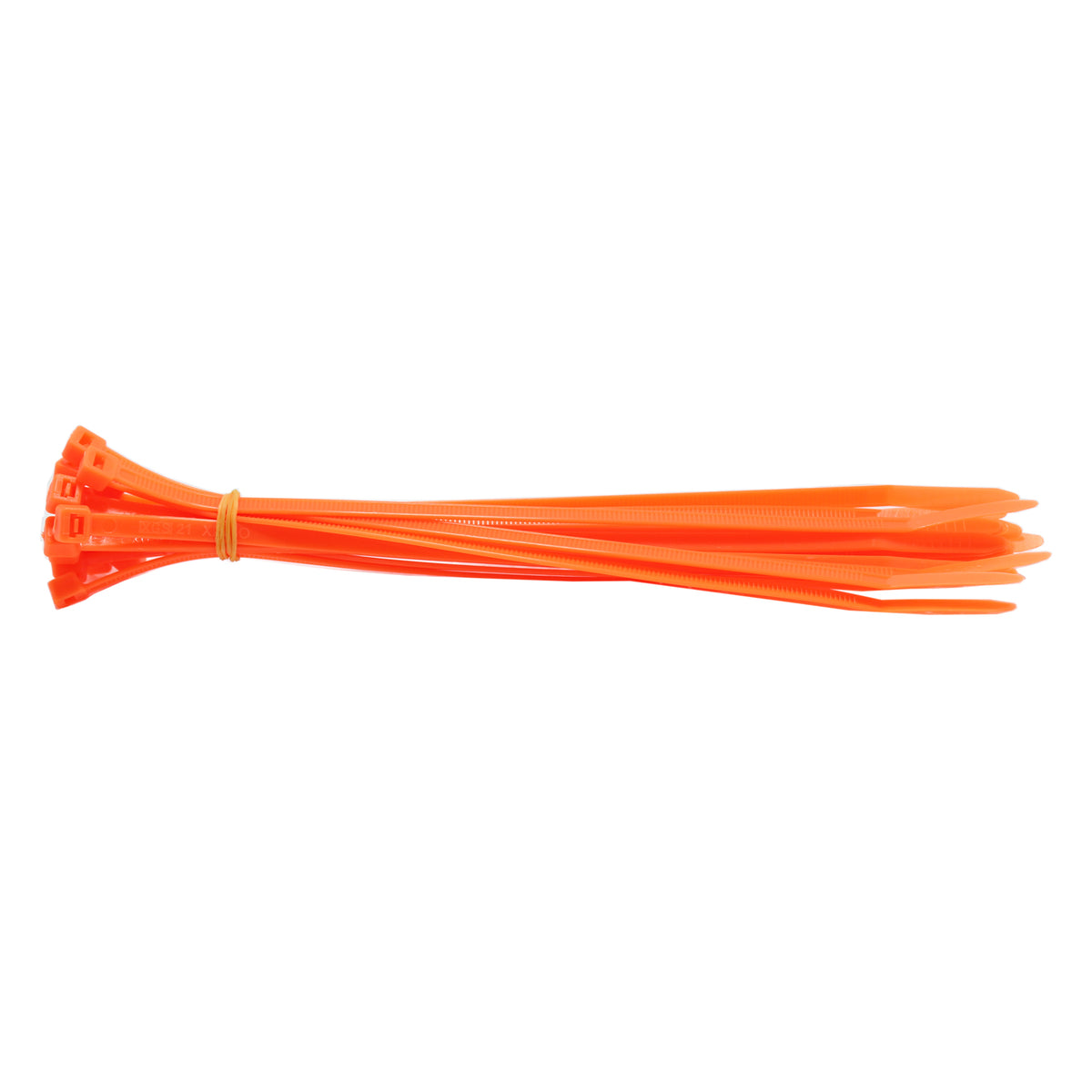 Bundle of orange QualGear self-locking cable ties from the assorted 200 pack