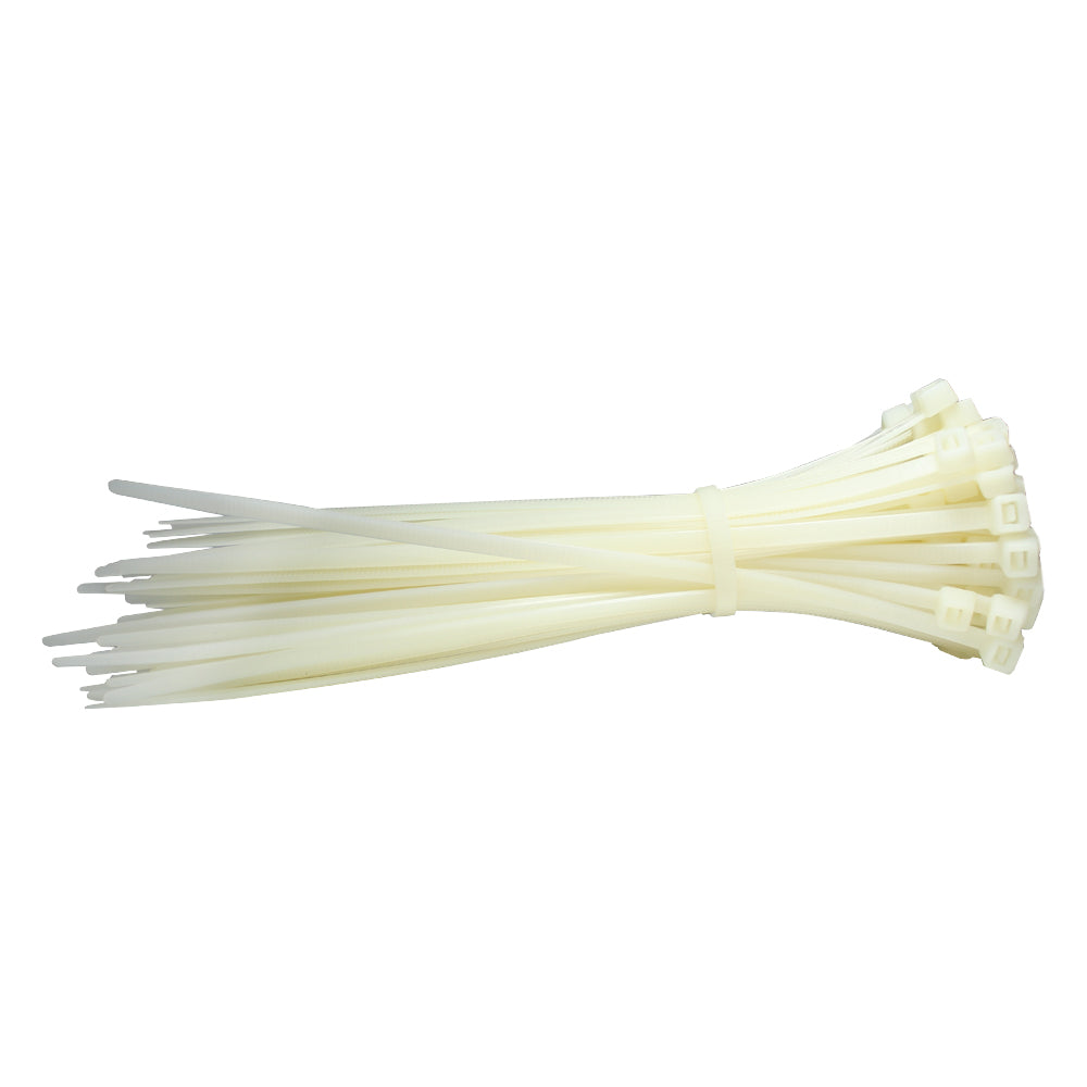 Banded group of natural-white QualGear 8 in ties viewed from the side