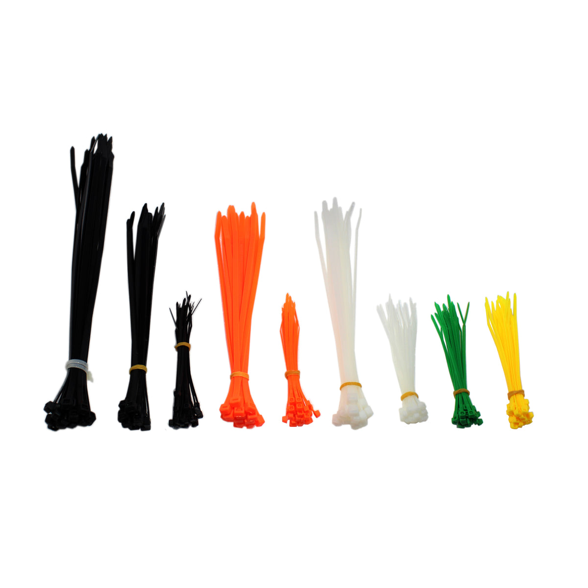 QualGear 4/8/11 in self-locking cable ties assorted 200 pack.