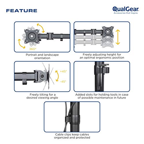QualGear Monitor Desk Mount Specifications