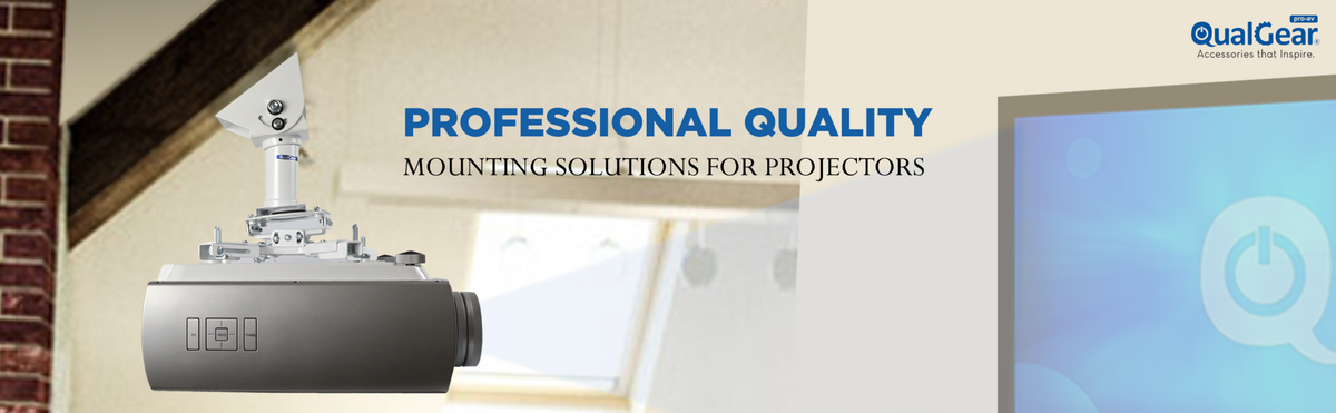 QualGear sloped ceiling projector mount kit black.