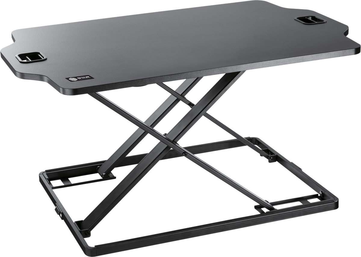 QualGear star ergonomics height-adjustable standing desk converter black.