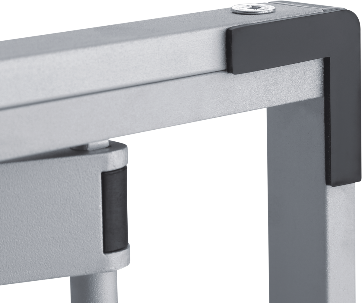 Star Ergonomics Foot base of the ultra slim compact standing desk, pad on corner