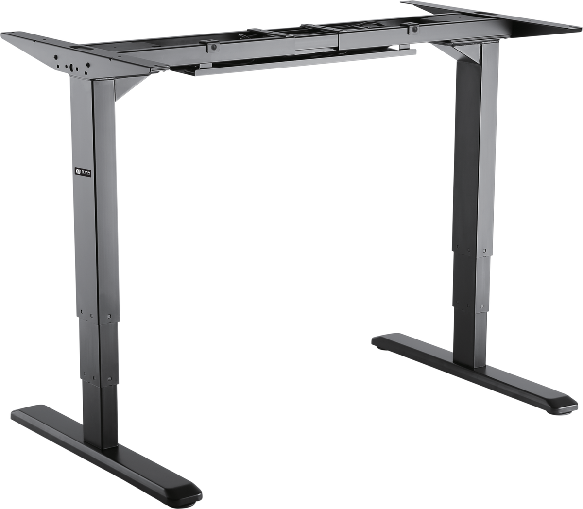 QualGear star ergonomics 3-Stage reverse dual motor electric sit-stand desk frame black tabletop not included.
