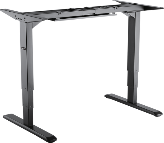 QualGear star ergonomics 3-Stage reverse dual motor electric sit-stand desk frame black tabletop not included.