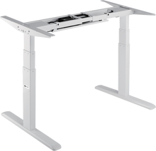 QualGear star ergonomics 3-Stage dual motor electric sit-stand desk frame white tabletop not included.
