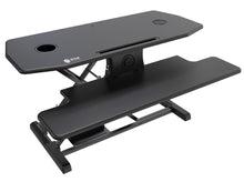 QualGear star ergonomics electric standing desk converter QI wireless charging pad black.