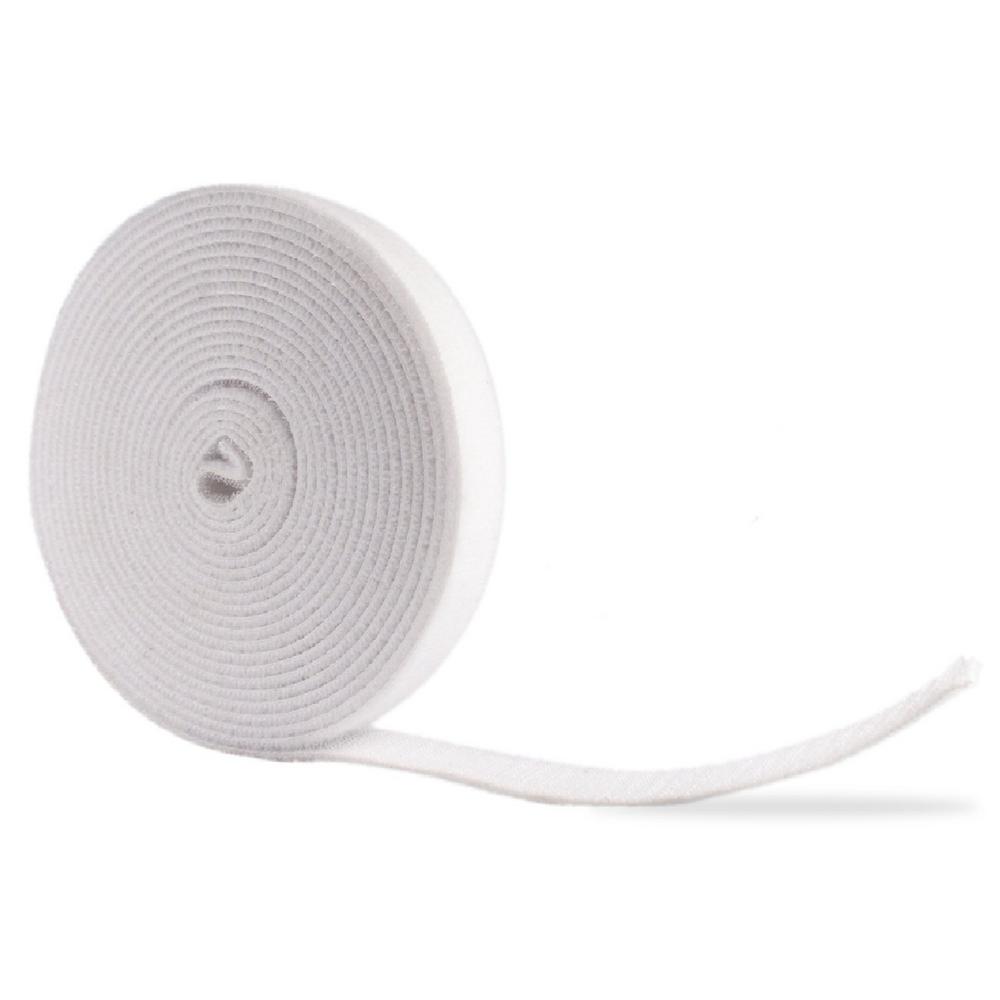 White QualGear hook-and-loop cable tie roll from the 2-pack, 3/4 in x 15 ft per roll