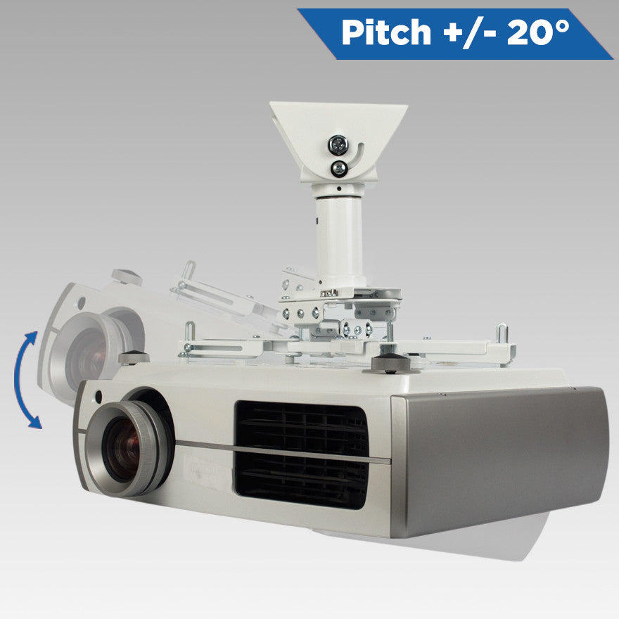 QualGear sloped ceiling projector mount kit white.